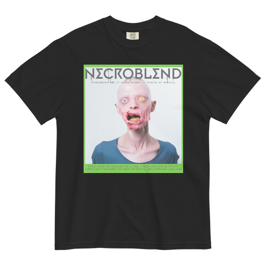 Dark prophet tee by NECROBLEND — CRAWLΦSYNC from Synthetic Prophets, front view in black.