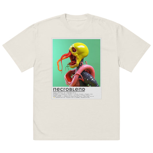 Mutant art T-shirt by NECROBLEND — CH3WTUBE from Kitchen Mutants, front view in off-white