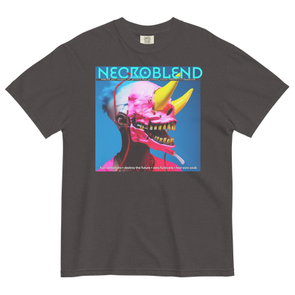 Heavyweight unisex sound virus tee by NECROBLEND — hoWL3r_b1t from Fallen Angels, front view in coal.