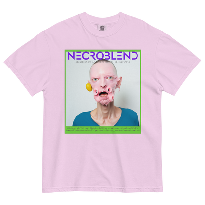 Weirdcore prophet tee by NECROBLEND — PLUGMOUTH from Synthetic Prophets, front view in pink.